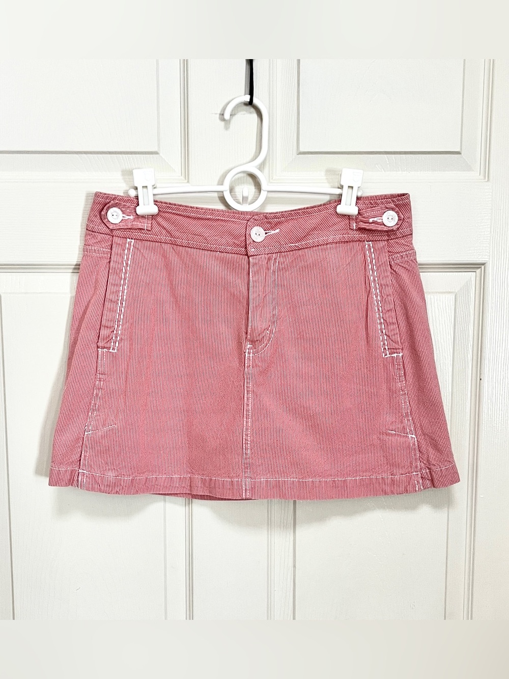 Hilton Jeans pink micro stripe mini skort